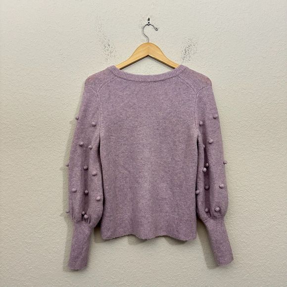 MADEWELL Bobble Dashwood V-Neck Sweater in Purple Coziest Yarn - Picture 5 of 9